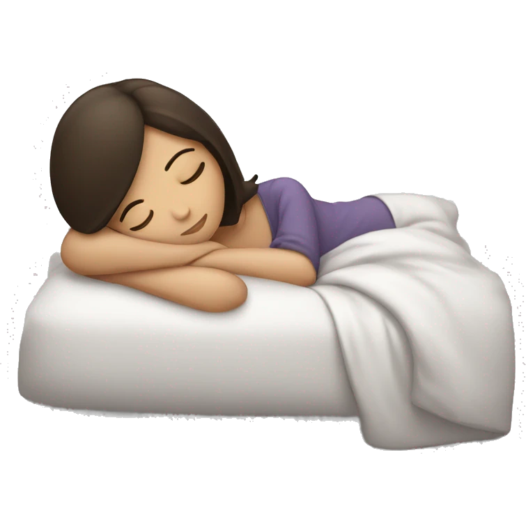 Brunette girl sleeping emoji