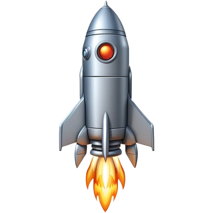 robot shaped like a rocket blasting off emoji