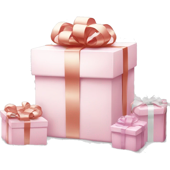 Light pink Christmas gifts under a white Christmas tree  emoji