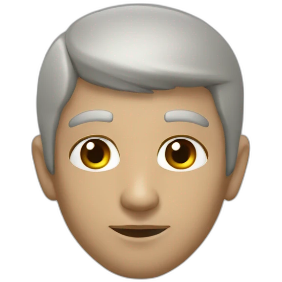 Garoto moreno, olhos grandes, rosto triangular, testa grande, lábios pequenos emoji