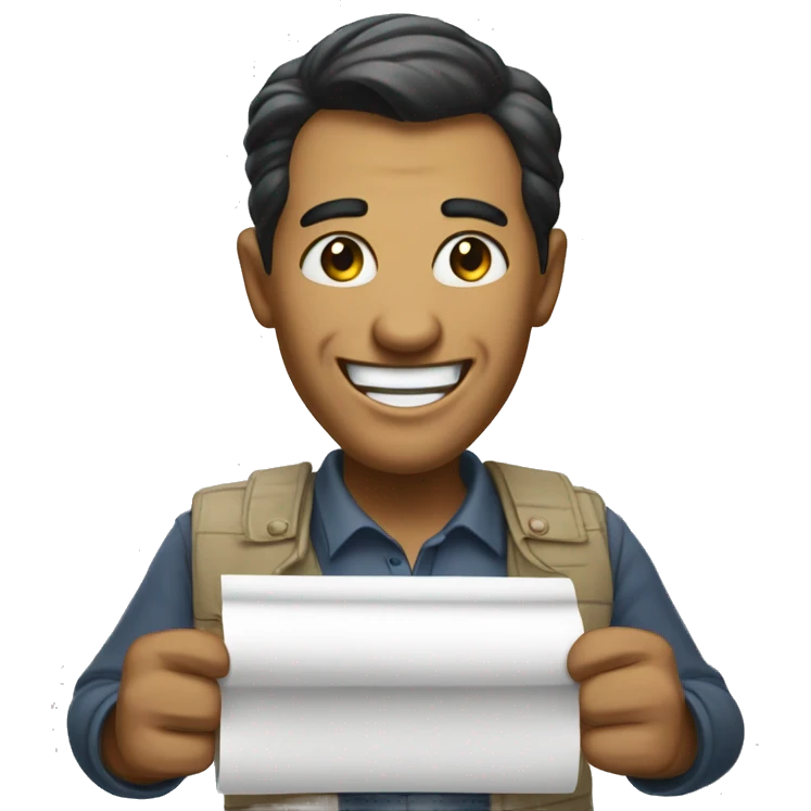 smiling republican agitator holding paper emoji