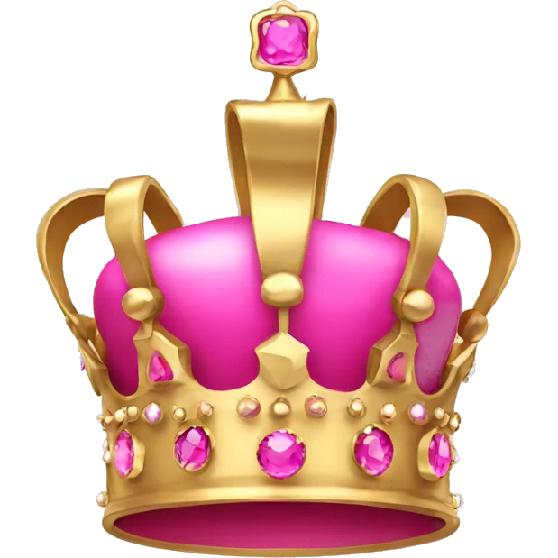 A gold crown with pink jewels emoji