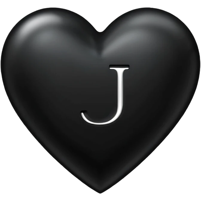 A black heart with the letter "J" in the middle emoji