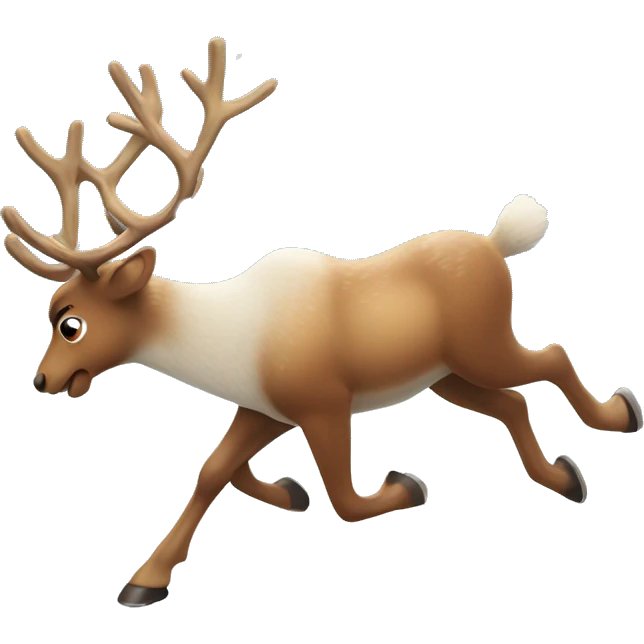 reindeer running in snow emoji