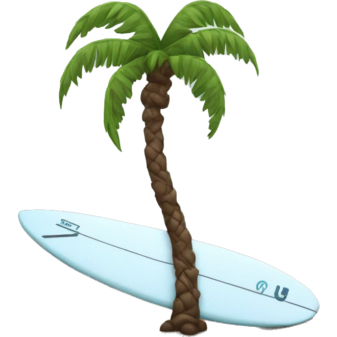 Palm tree surf style emoji