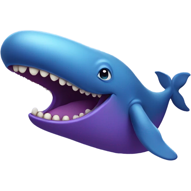 Blue whale purple, open mouth emoji