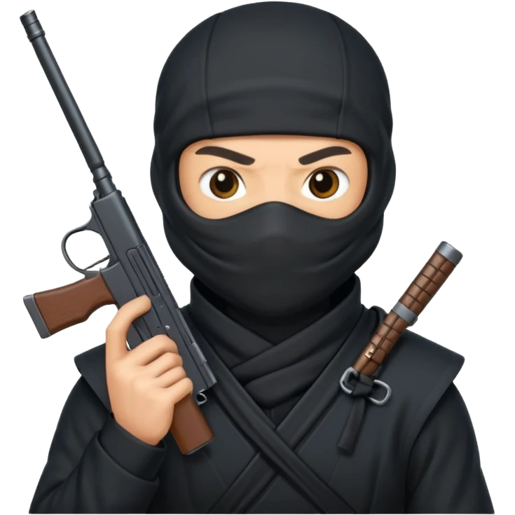 Ninja  with gun  emoji