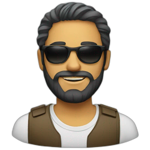 a bearded man in sunglasses emoji