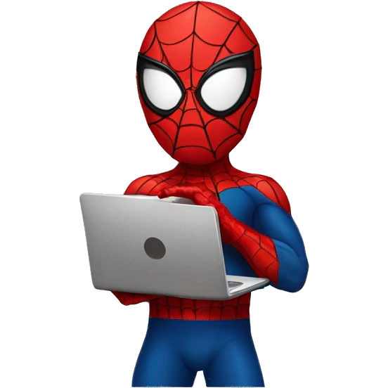spiderman with laptop emoji