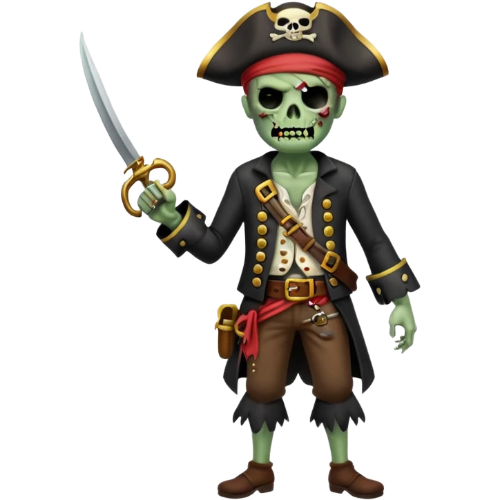 Pirate Zombie full body emoji