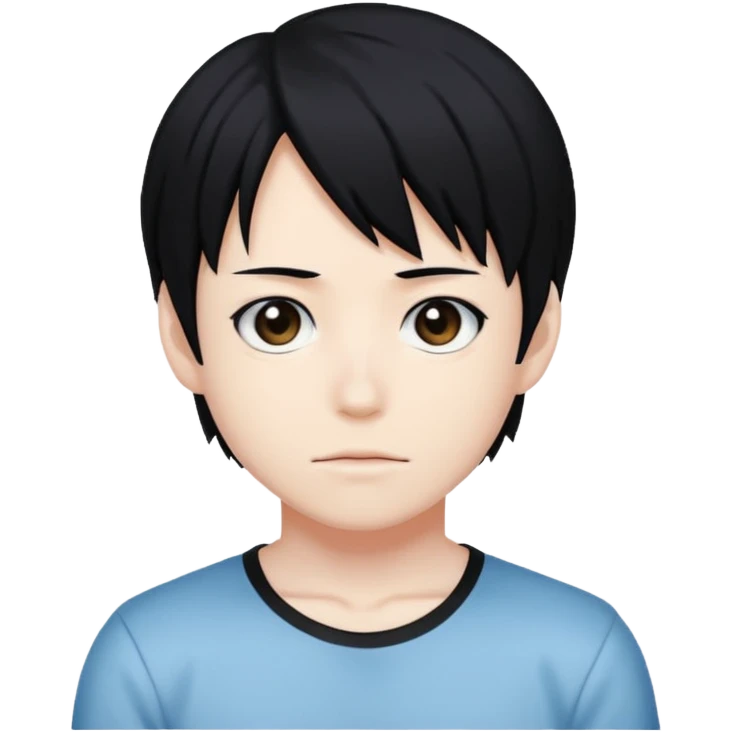 My hero academy character Todoroki with black hair emoji