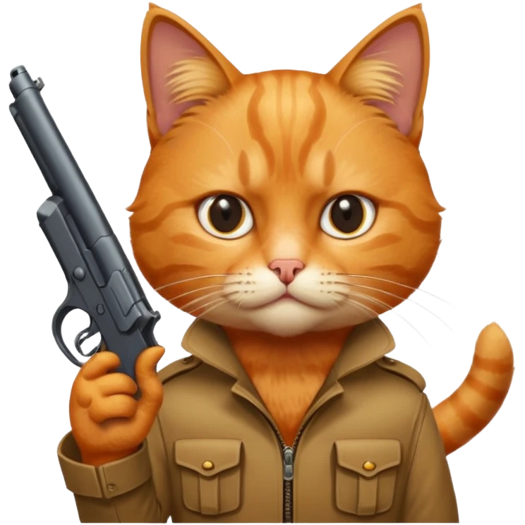  Cat wearing a gun emoji