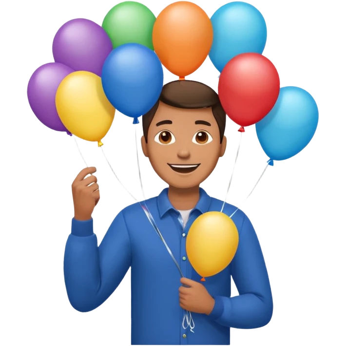 Balloon holder man emoji