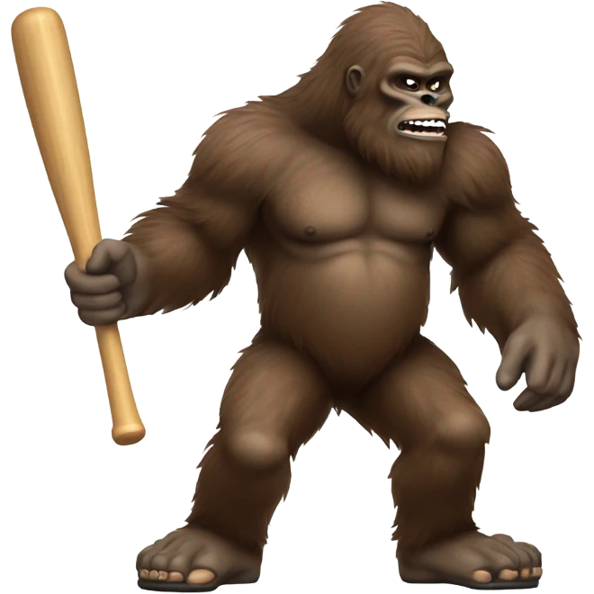 Bigfoot with a baseball bat  emoji