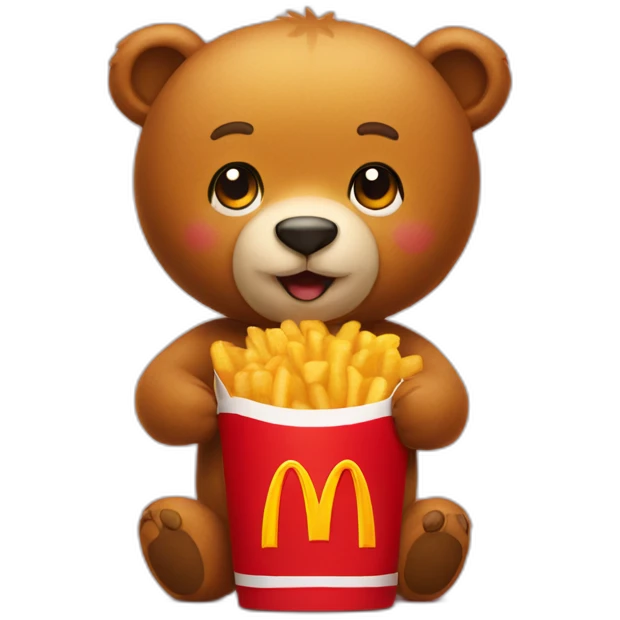 cute bear with McDonalds emoji