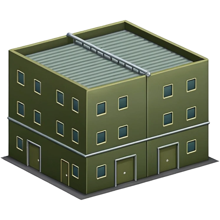 military green warehouse emoji