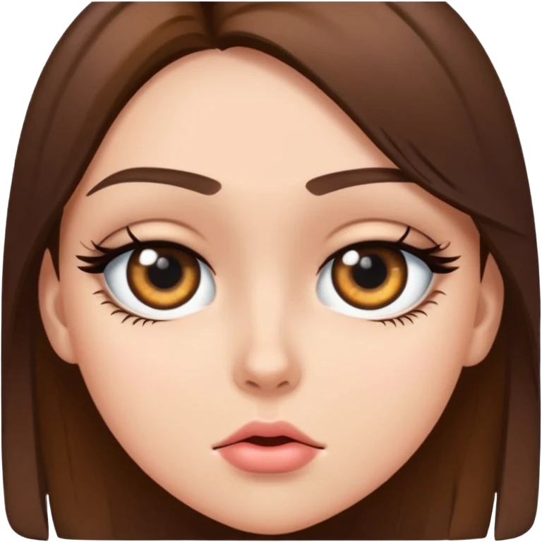 Baddie girl eye rolling at someone make sure they eye is twitching with brunette hair  emoji