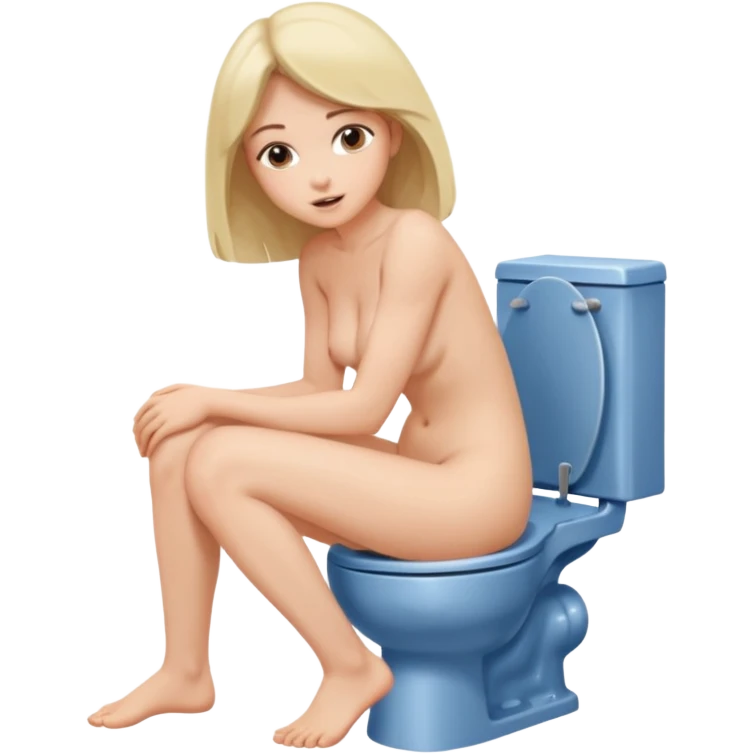 Woman pissing naked on the toilet legs wide open showing her vagina  emoji
