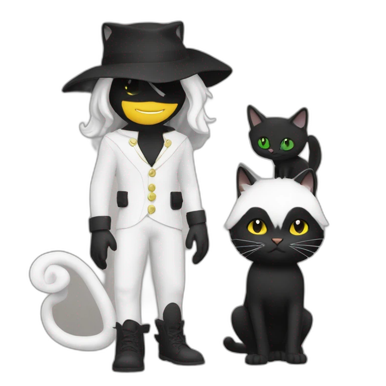 Chat noir et blanc emoji
