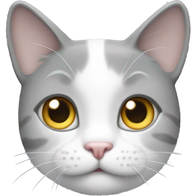 Grey and white cat emoji
