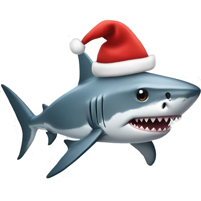 shark with santa hat emoji