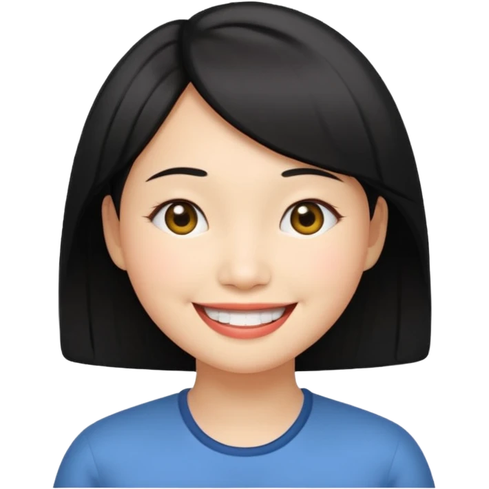 an Asian with a smiley bobbed hair
Woman emoji