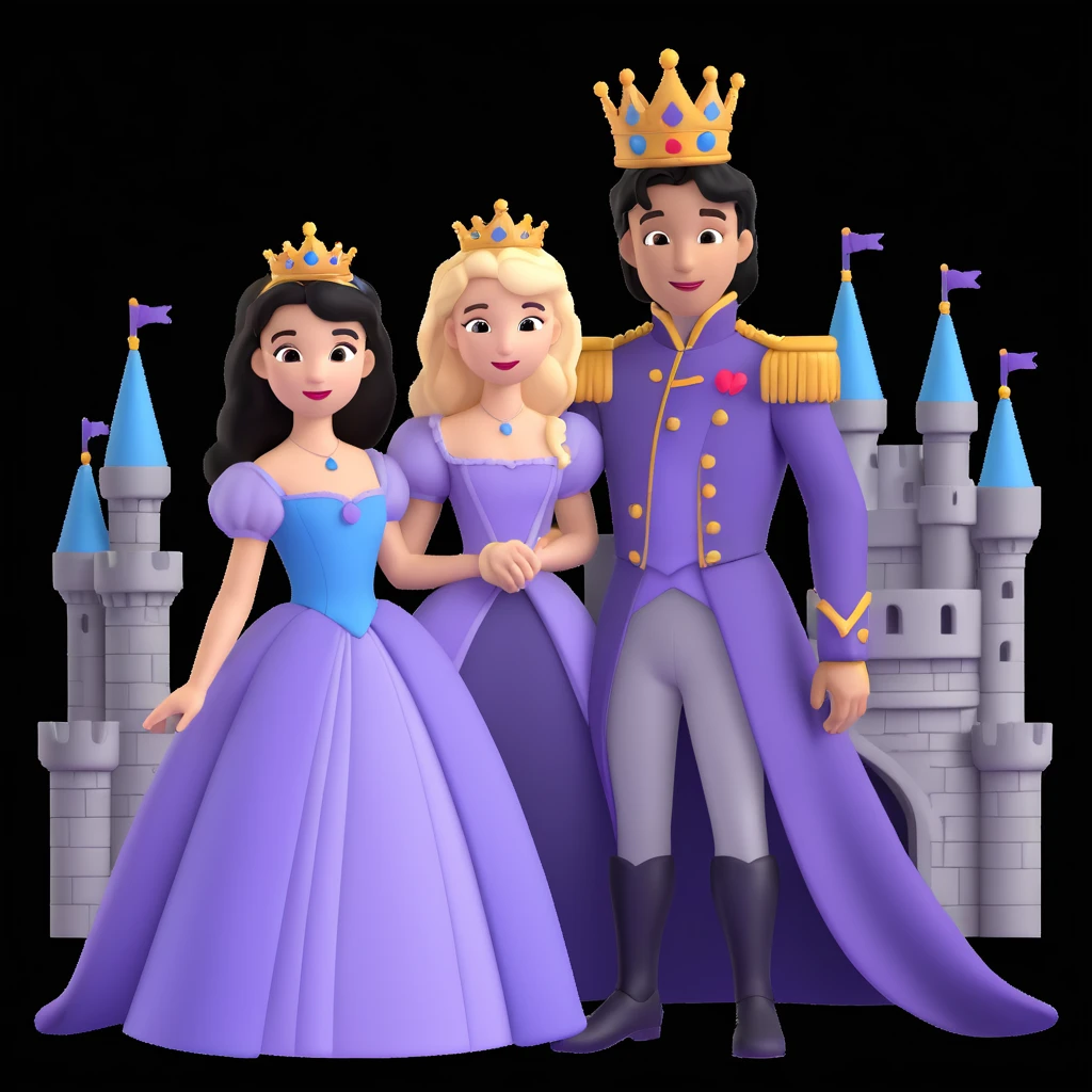 prince and princess disny dress close up photo in castle emoji