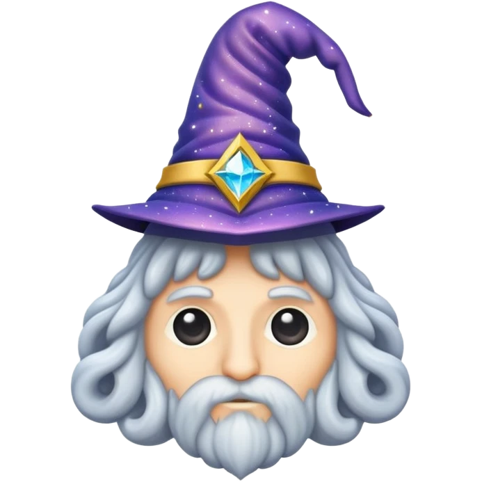 wizard's brain with wizard hat and sparkles emoji