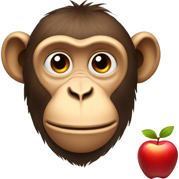 Monkey with a apple on his head  emoji