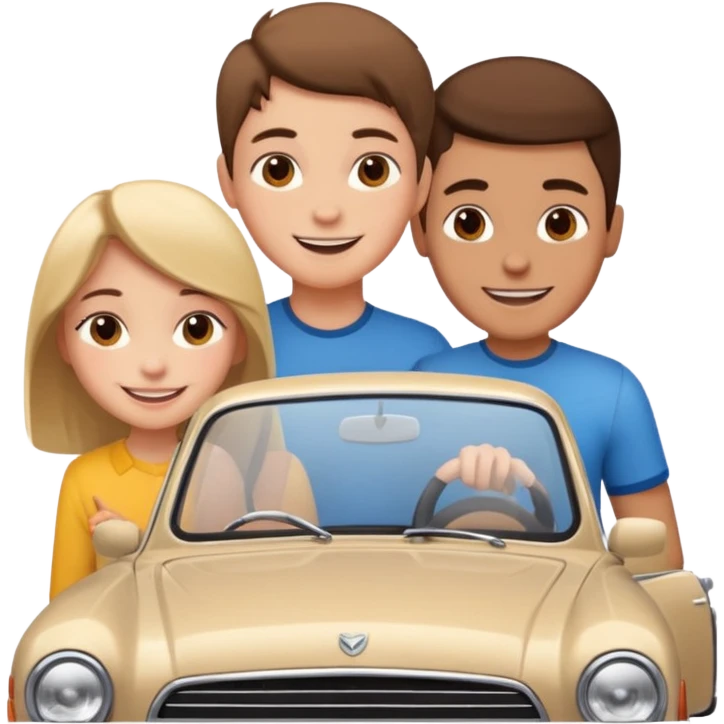 car and girl and boy emoji