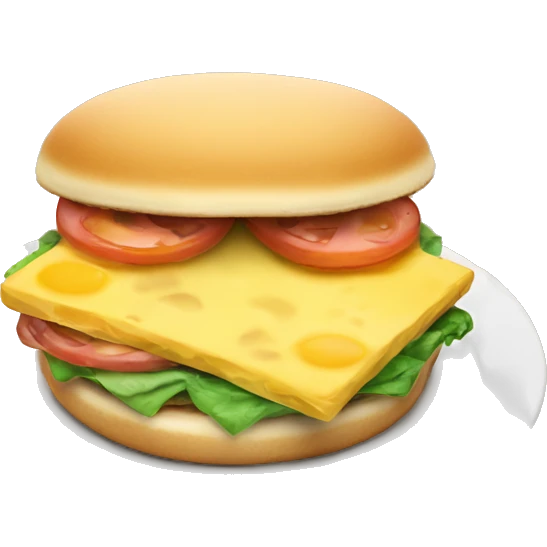 Breakfast sandwich on plate  emoji