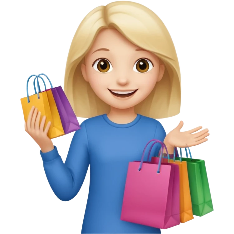 A little girl (he usually calls her baby), who is obsessed with shopping and luxury brands and holds a dozen of bags emoji