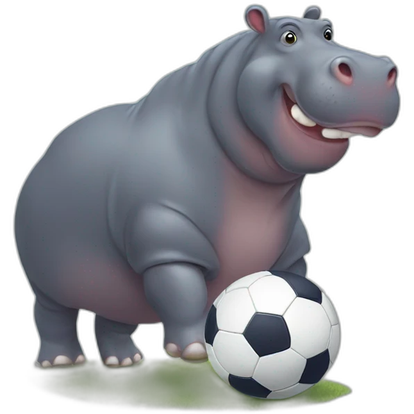hippo as soccer player emoji