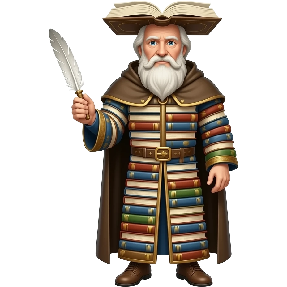 Giuseppe Arcimboldo a medieval man made of books emoji