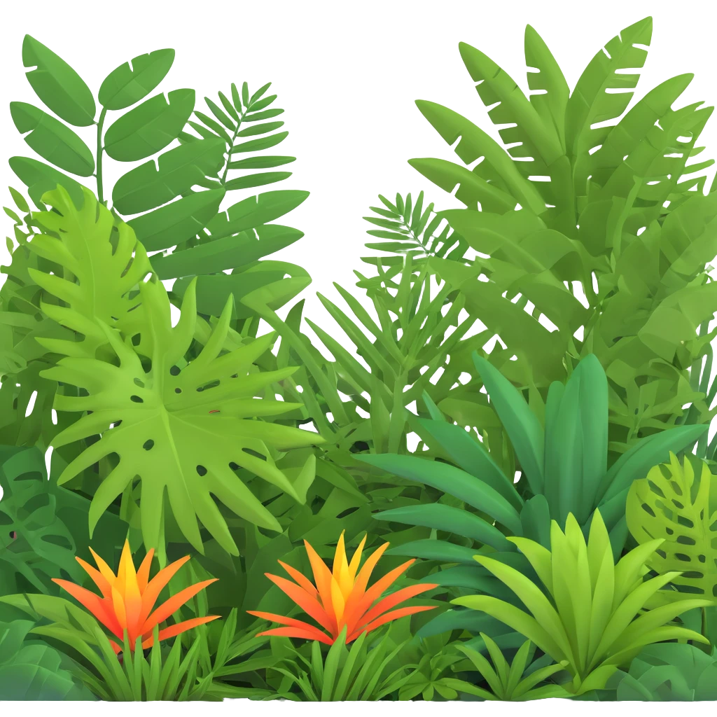 dense jungle scene with tropical plants emoji