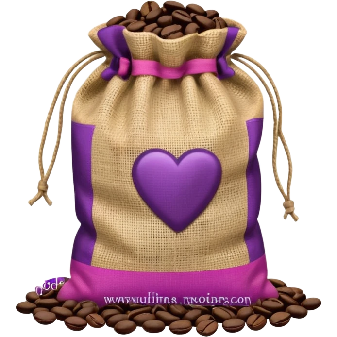 Bag of purple coffee beans emoji