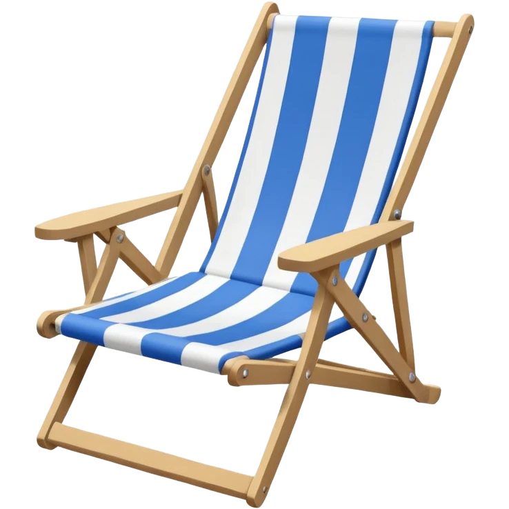 A beach chair with a striped pattern, ready for relaxation. emoji