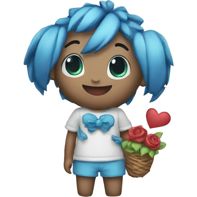 Crea Stitch con cuori azzurri  emoji