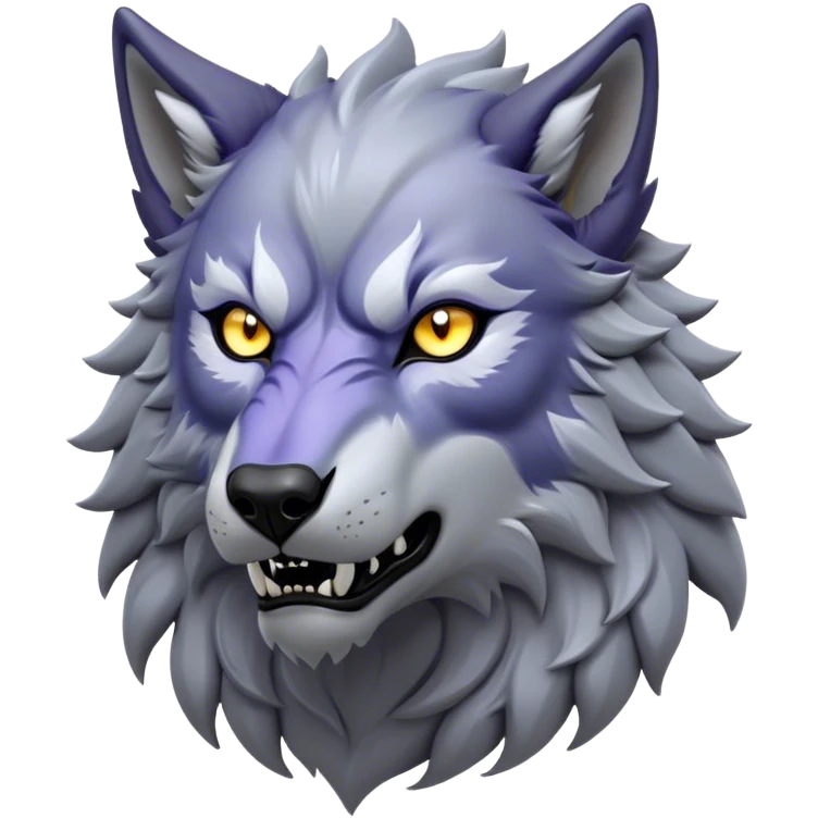 Cinematic Noble Werewolf Portrait Emoji, Formidable and majestic, with a powerful lupine silhouette in moonlit grays and silvers, featuring piercing, wise eyes and a dignified snarl that hints at untamed strength, simplified yet intricately detailed, glowing with a soft, lunar outline that encapsulates the noble duality of feral instinct and loyal guardianship! emoji