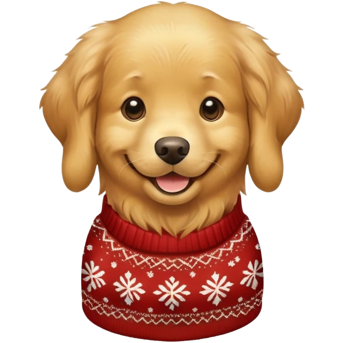 golden retriever in a christmas sweater  emoji