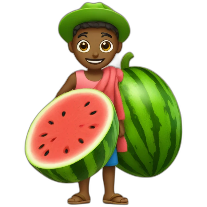 Doraemen with a watermelon emoji