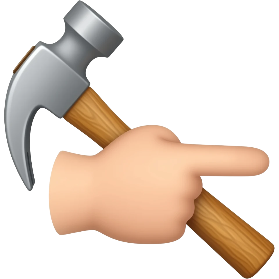 martillo hacia la derecha sin manos emoji