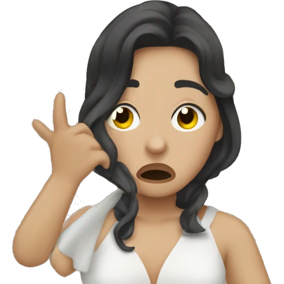  leaf coughing Queen dark hair white skin  emoji