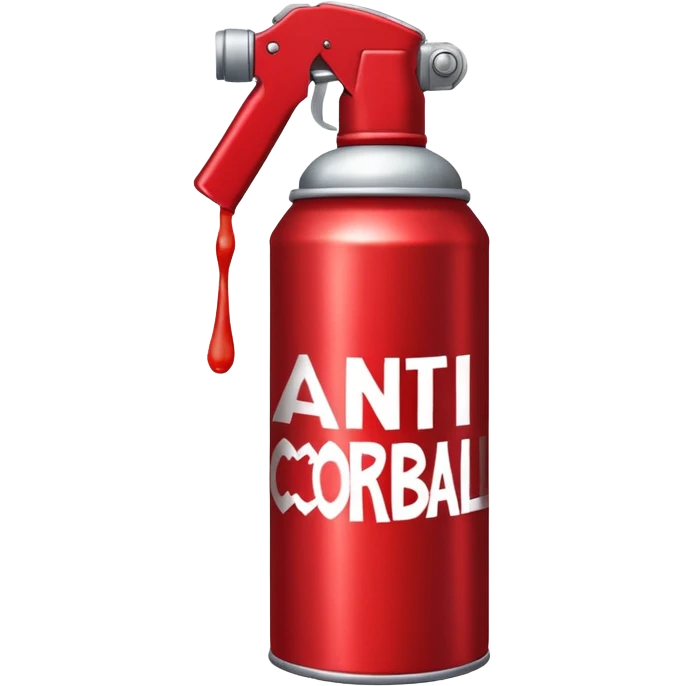 red spray can that says the following specific words *Anti-cornball spray* on it emoji
