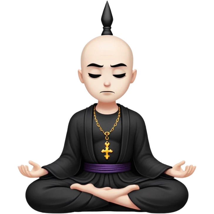 chill meditating goth villain  emoji