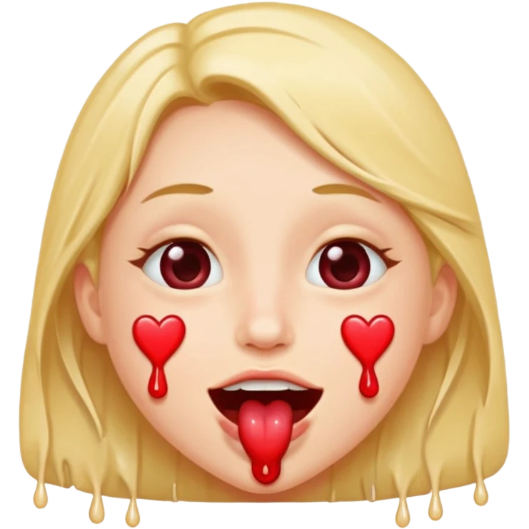 quelqu'un tres content avec des coeur a la place des yeux et de la salive qui coule de sa bouche. il faut des coeur a la place de yeux emoji