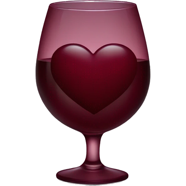 Dark Red wine colour heart  emoji
