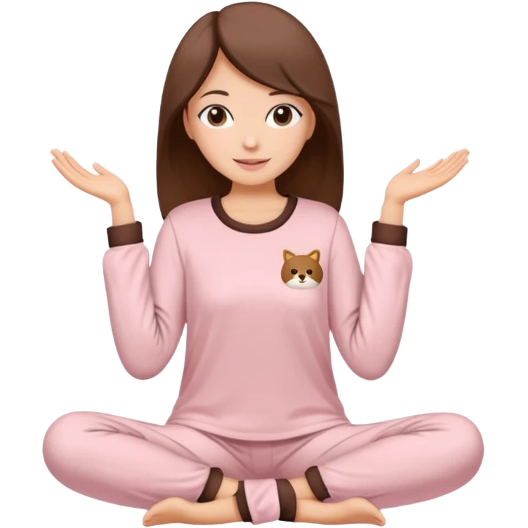 Brown and soft pink cozy two pieces soft lady pijama just the pijama  emoji