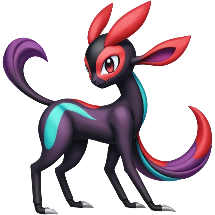 Colorful Exotic Meloetta-Darkrai-Venom-Stitch-Fakémon-creature-hybrid emoji