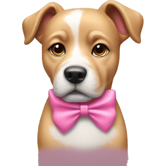 dog wearing a pink bow emoji